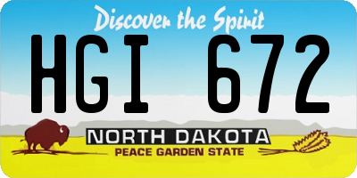 ND license plate HGI672