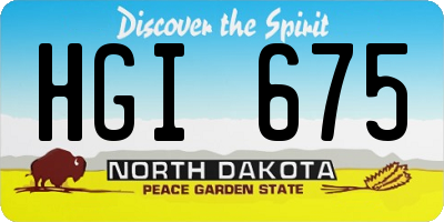 ND license plate HGI675