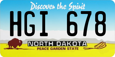 ND license plate HGI678
