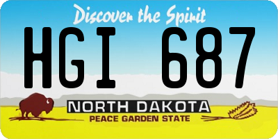 ND license plate HGI687