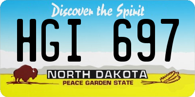ND license plate HGI697