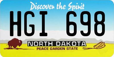 ND license plate HGI698
