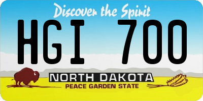 ND license plate HGI700