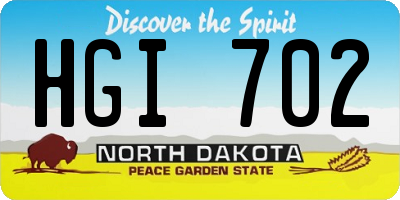 ND license plate HGI702
