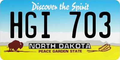 ND license plate HGI703