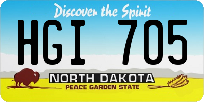 ND license plate HGI705