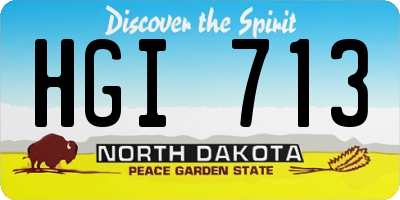 ND license plate HGI713