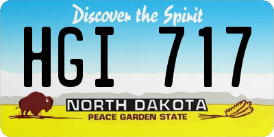 ND license plate HGI717