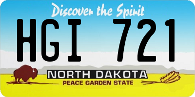 ND license plate HGI721