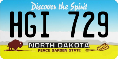 ND license plate HGI729