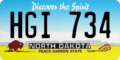ND license plate HGI734