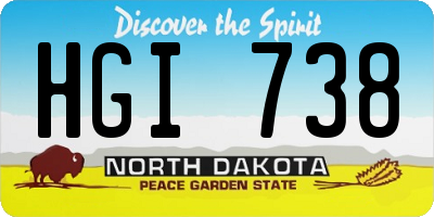 ND license plate HGI738