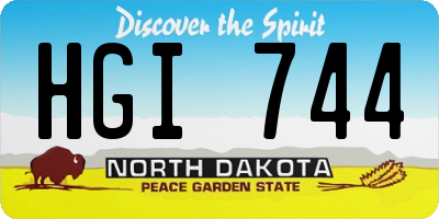 ND license plate HGI744