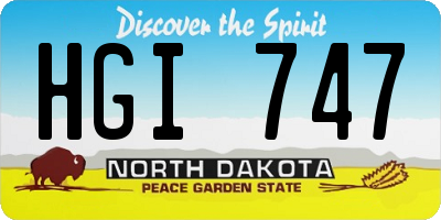 ND license plate HGI747