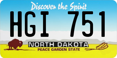 ND license plate HGI751