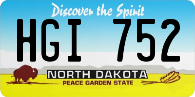 ND license plate HGI752