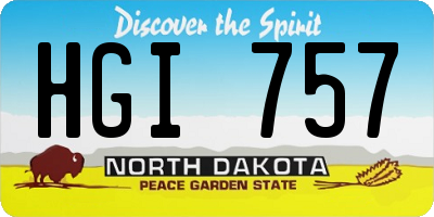 ND license plate HGI757