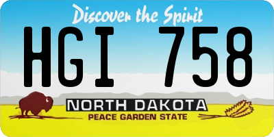 ND license plate HGI758