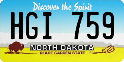 ND license plate HGI759