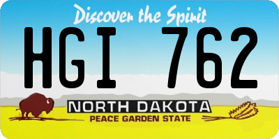 ND license plate HGI762