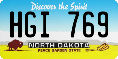 ND license plate HGI769