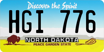ND license plate HGI776