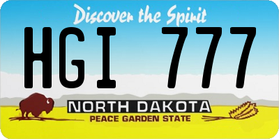 ND license plate HGI777