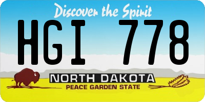 ND license plate HGI778