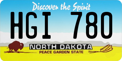 ND license plate HGI780