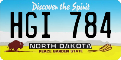 ND license plate HGI784