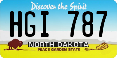 ND license plate HGI787