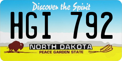 ND license plate HGI792