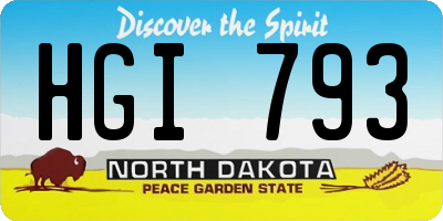 ND license plate HGI793