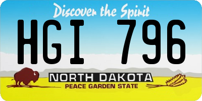 ND license plate HGI796