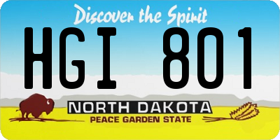 ND license plate HGI801