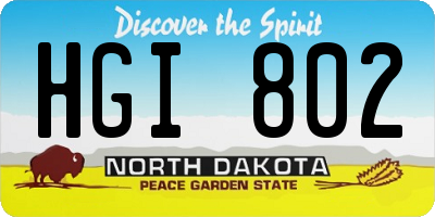 ND license plate HGI802