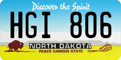 ND license plate HGI806