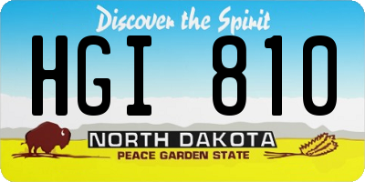 ND license plate HGI810