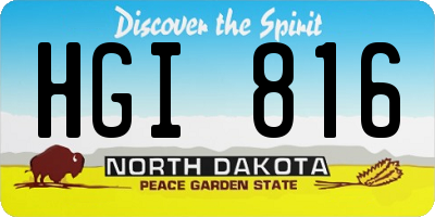 ND license plate HGI816