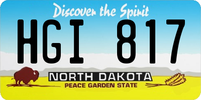 ND license plate HGI817