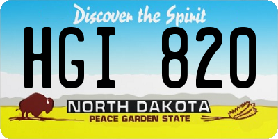 ND license plate HGI820