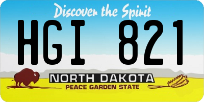 ND license plate HGI821