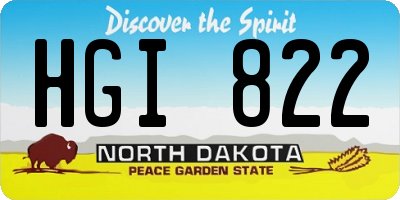ND license plate HGI822