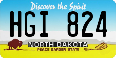 ND license plate HGI824