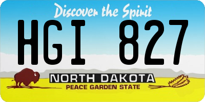 ND license plate HGI827
