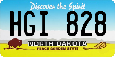 ND license plate HGI828