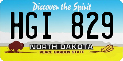 ND license plate HGI829