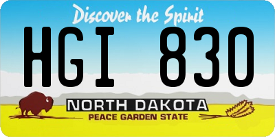 ND license plate HGI830