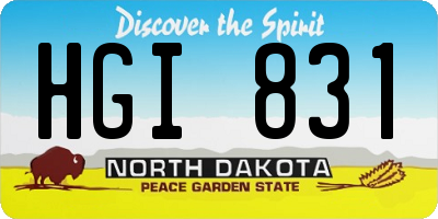 ND license plate HGI831