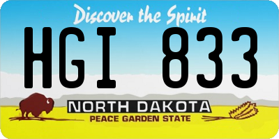 ND license plate HGI833